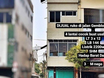 Murah Ruko Komersial Jalan Raya Gemblongan Surabaya Pusat