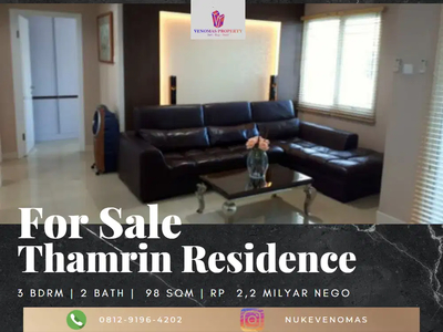 Dijual Apartement Thamrin Residence 3 Bedrooms jadi 2 Bedrooms