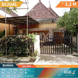 Dijual Rumah Klasik Tengah Kota di Jaksa Agung Suprapto Klojen Malang