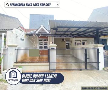 Dijual Rumah Rapi Dan Siap Huni 1 Lantai Di Nusa Loka BSD `HRB106`