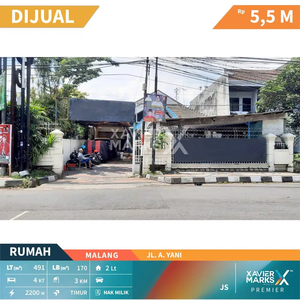 Rumah Cocok Untuk Usaha Lokasi Strategis di Jl. A. Yani - Malang