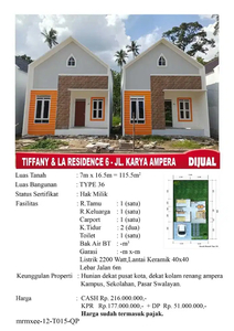 Rumah Type 36 Tiffany Karya Ampera