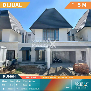 Dijual Murah Rumah Baru di Citraland Villa Puncak Tidar Malang