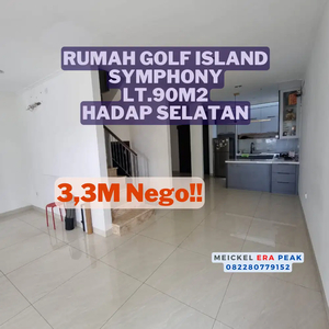 DIJUAL Rumah Golf Island Cluster Symphony, lt. 90m2, Hadap Selatan