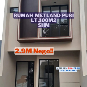 DIJUAL Rumah Metland Puri Brand New, Lt.100m2, SHM