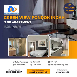 Disewakan 3BR Apartemen Green View Kebayoran Lama Jakarta Selatan