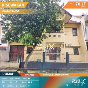 Disewakan Rumah Furnish 2 Lantai di Pondok Blimbing Indah Araya Malang