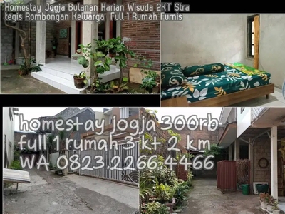 Homestay Jogja Bulanan Harian Wisuda 2KT Strategis Rombongan Keluarga