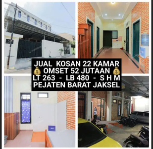 JUAL KOS KOST KOSAN 22 KAMAR DI PEJATEN BARAT PASAR MINGGU JAKSEL