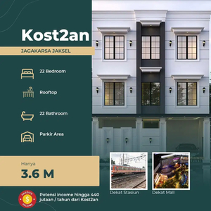 Kosan Kostan 3-lantai Plus Rooftop 22-kamar Furnished Jakarta Selatan