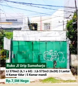 Ruko Jl Urip sumoharjo murah