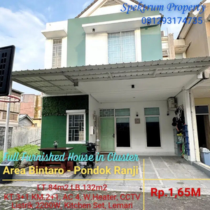 Rumah Furnished Selangkah Stasiun Pondok Ranji, Lt.84 Lb.132 Rp.1,65M