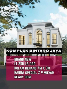 Rumah Mewah Di Komplek Bintaro Jayakolam Renang Dewasa 7m X3m