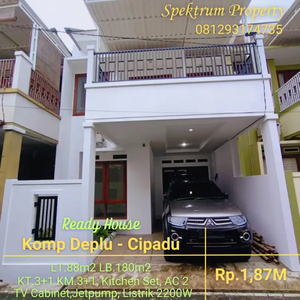 Rumah siap huni semi furnished di Deplu, Cipadu Lt.88 Lb.180 Rp.1,87M