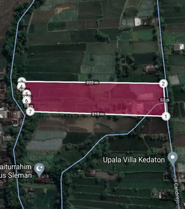 Tanah 1,1 Hektar barat Kampus UII Terpadu Jl. Kaliurang