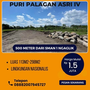 Tanah Kaveling Cocok Untuk Investasi 400 Meter Dari Jalan Palagan Km1