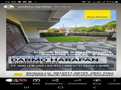MURAH 11jt-an/m2 Rumah Darmo Harapan + Garasi Carport 8 Mobil - SHM
