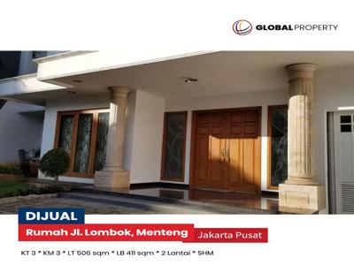 Rumah 2 Lantai di Jl. Lombok, Menteng, Jakarta Pusat