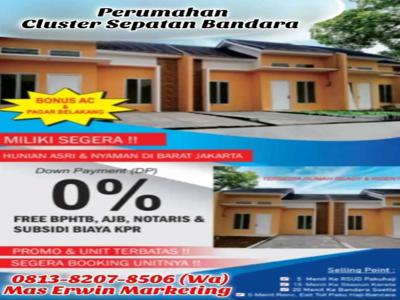 Dijual Rumah Cluster Murah Dekat Bandara Soekarno Hatta Soetta