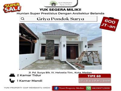 DIJUAL RUMAH GRIYA PONDOK SURYA HUNIAN NYAMAN DESAIN KEKINIAN DIMEDAN