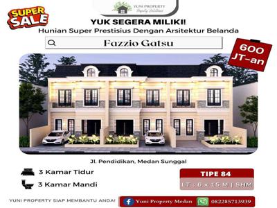 DIJUAL RUMAH MURAH 2 LANTAI FAZZIO GATSU NYAMAN DIKOTA MEDAN