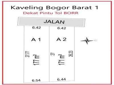 Tanah Kaveling Murah Area Bogor Barat 171-177m2, Dekat SDN Cibadak