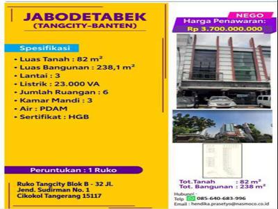 DIJUAL CEPAT MURAH RUKO – TANGERANG CITY-BANTEN