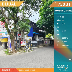 Dijual Ruang Usaha Lokasi Strategis di Poros Jalan Sulfat, Malang