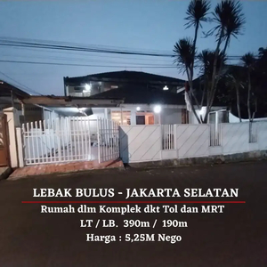 Rumah Dlm komplek dijual cepat dkt Tol dan MRT di Lebak bulus, Jaksel