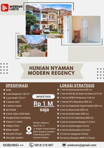 Rumah Modern Regency Celentang Palembang