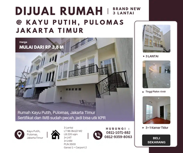 Rumah Pulomas Rawamangun, Rumah 3 lantai Strategis Jakarta Timur