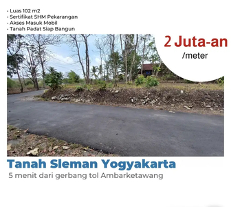 Tanah Sleman 5 Menit Dari Bakal Gerbang Tol Ambarketawang Yogyakarta