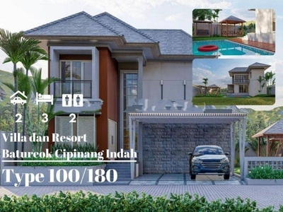 Di Jual Rumah Villa Resort Cantik termegah ternyaman halaman Luas Mewah type 100/180