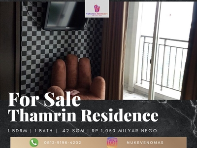Dijual Apartement Thamrin Residence 1BR Full Furnished Lantai Sedang