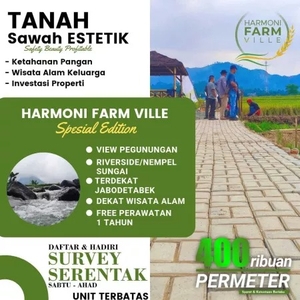 Investasi dan wisata di kavling Sawah produktif Harmoni Farm Ville disc up 28jt
