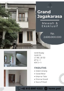 JUAL RUMAH GRAND JAGAKARSA UNIT READY DI JAGAKARSA DEKAT AKSES TOL UNIT D3