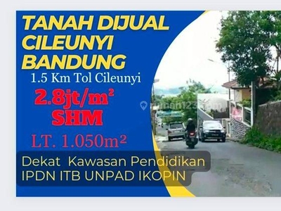 Jual Tanah Di Cileunyi Bandung Pinggir Jln 1.5Km Tol Cileunyi