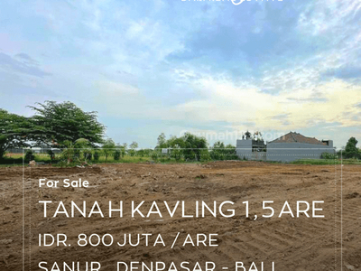 Tanah di Padang Galak Sanur, Denpasar SHM 150 m²