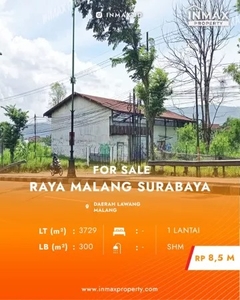 Tanah Murah Di Poros Jalan Raya Malang Surabaya, Bedali Lawang LT 3.729m²40*85)