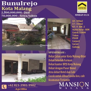 Dijual dan Disewakan Rumah Bekas Siap Huni Luas 300/350 di Serayu, Bunulrejp - Malang Jawa Timur