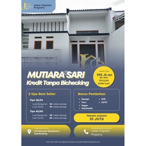 Dijual Kredit Rumah Syariah Tanpa Riba Tipe 40/60 2KT 1KM di Bandung Selatan - Bandung Jawa Barat