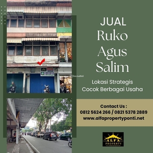 Dijual Ruko Jalan Agus Salim LT m x 20m LB 3,8m x 18m x 3Lt Legalitas SHM - Pontianak