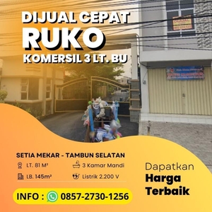 Dijual Ruko LT81 LB145 3KM 3 Lantai Siap Huni Harga Terjangkau - Bekasi Jawa Barat