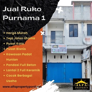 Dijual Ruko Purnama 1 Tepi Jalan Utama 2 Lantai 2KM Luas 144 - Kota Pontianak