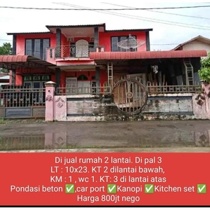 Dijual Rumah 2 Lantai Luas 324m2 5KT 2KM Lokasi Sungai Jawi Pal 3 - Pontianak Kalimantan Barat