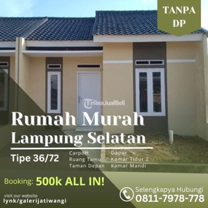 Dijual Rumah Hunian Baru Murah Bersubsidi Tipe 36/72 di Natar - Lampung Selatan
