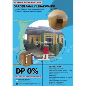 Dijual Rumah KPR Tanpa DP Tipe 2KT 1KM Carport - Bandung Selatan