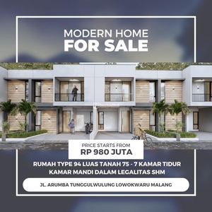 Dijual Rumah Mewah 2 Lantai Dekat Suhat Tip3 75/94 7KT 7KM - Malang Jawa Timur