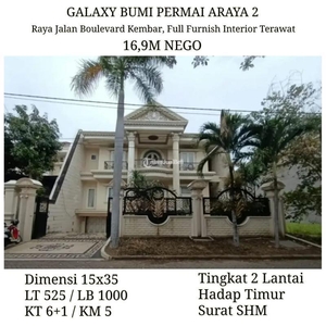 Dijual Rumah Mewah LT525 LB1000 Galaxy Bumi Permai Araya Harga Nego Full Furnish - Surabaya