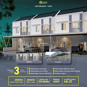 Dijual Rumah Naufal Regency Tipe 65/60 3KT 2KM Desain Eropa Classic Tengah Kota - Malang